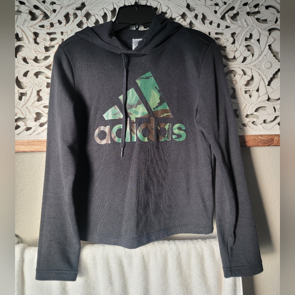 Adidas Black Camo Lightweight Hoodie Size Small
